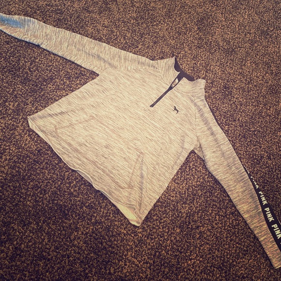 PINK Victoria's Secret Other - VS PINK Grey Quarter Zip Long Sleeve